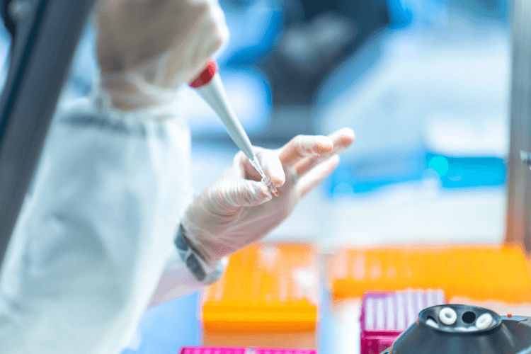 Laborant wykonujący badania laboratoryjne