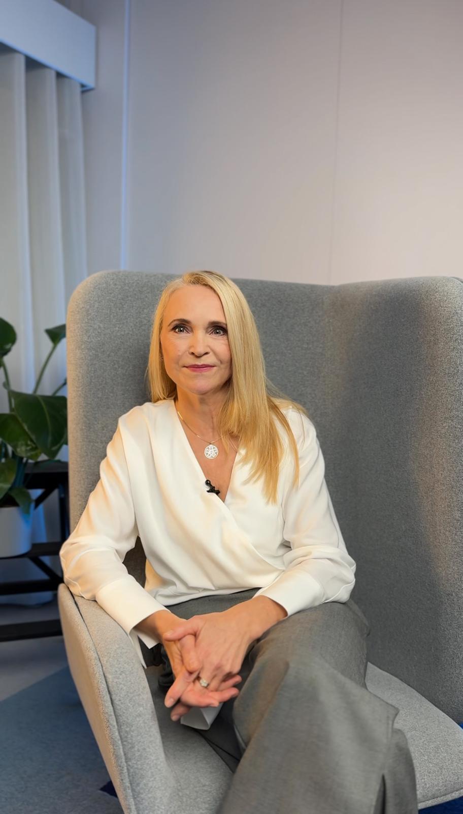 Ekspertka podczas nagrywania wywiadu