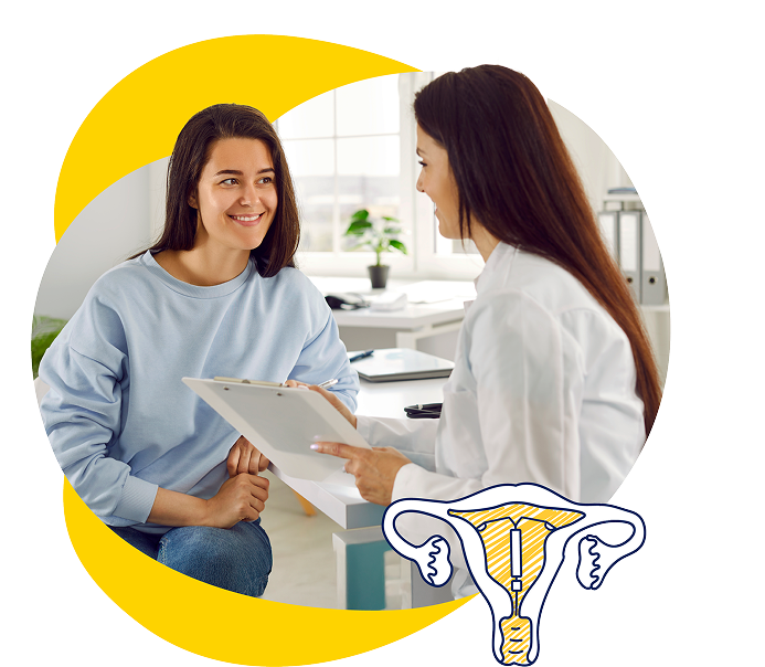 Pacjentka podczas konsultacji z lekarzem odnośnie wkładki domacicznej